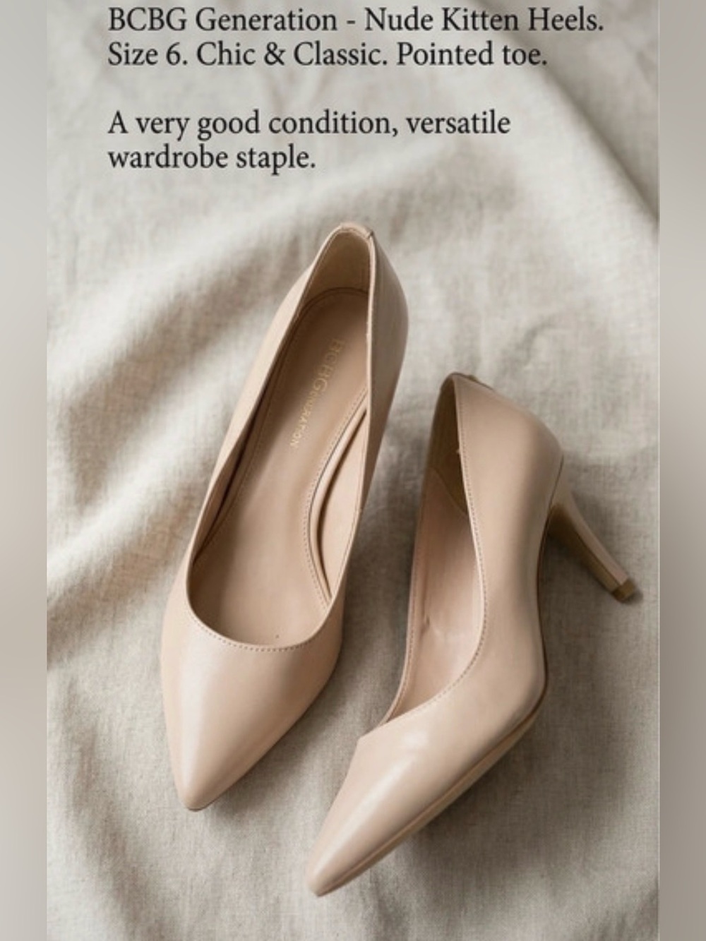 BCBGeneration Nude Pointed-Toe Heels
